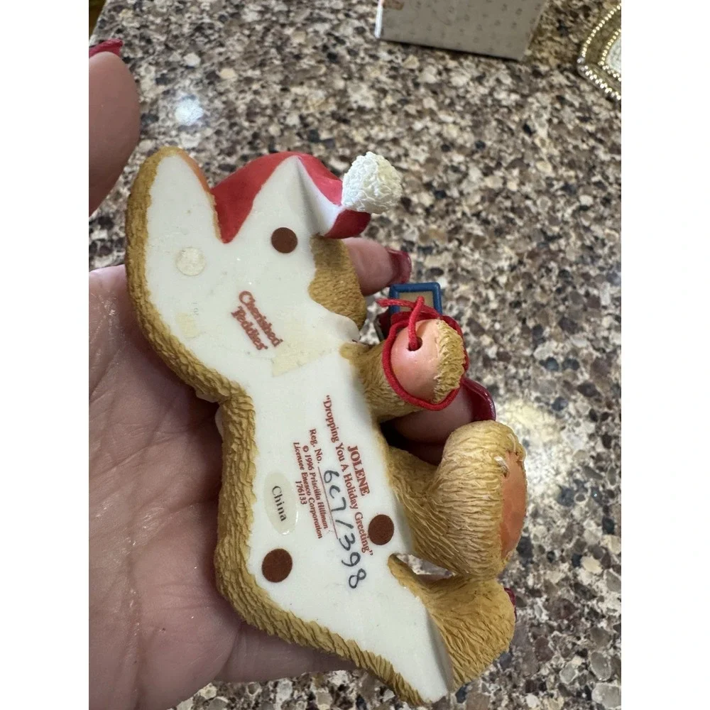 Cherished Teddies‎ 176133 JOLENE Dropping You Holiday Greetings Shelf Bear W/COA